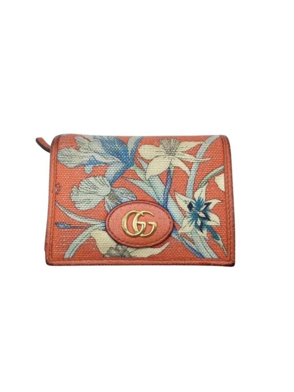 Gucci Bifold Wallet GG Marmont Flora Multicolor Canvas Leather Limited Edition